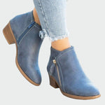 Diana | Leather Orthopaedic Winter Ankle Boots with Heel