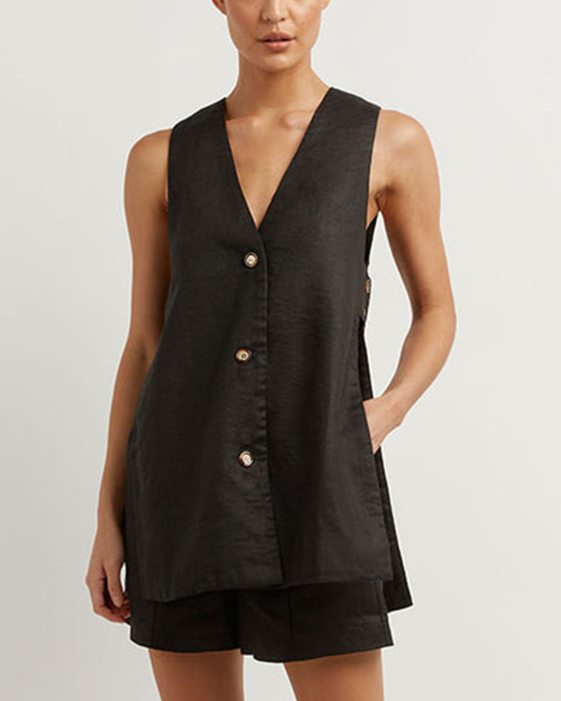 Ellen | Sleeveless Button Set
