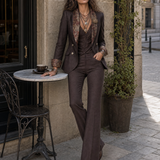 Antonia | Vintage Herringbone Jacket with Floral Design