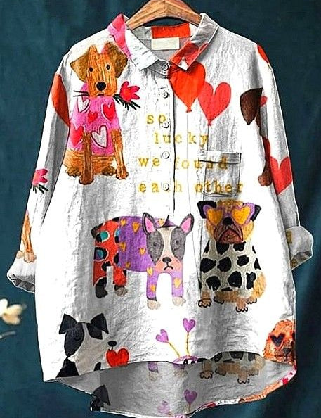 Letitia | Artistic Top with Hearts and Animals