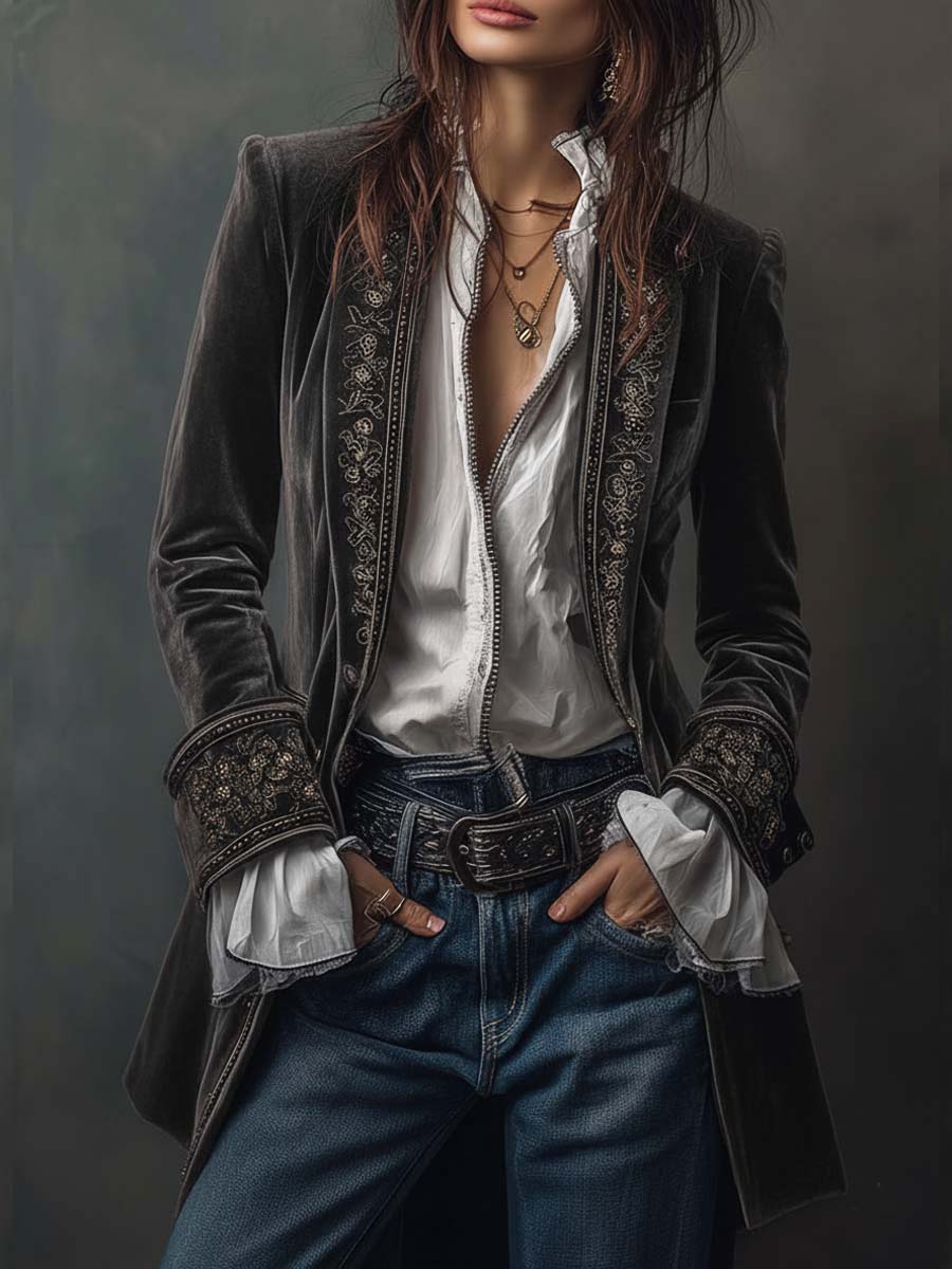 Gabrielle | Long Embroidered Coat