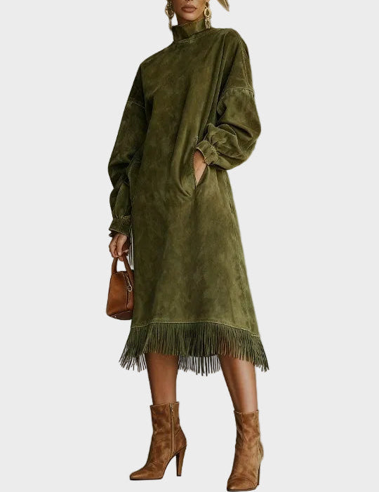 Lottie | High-Neck Fringe Dress