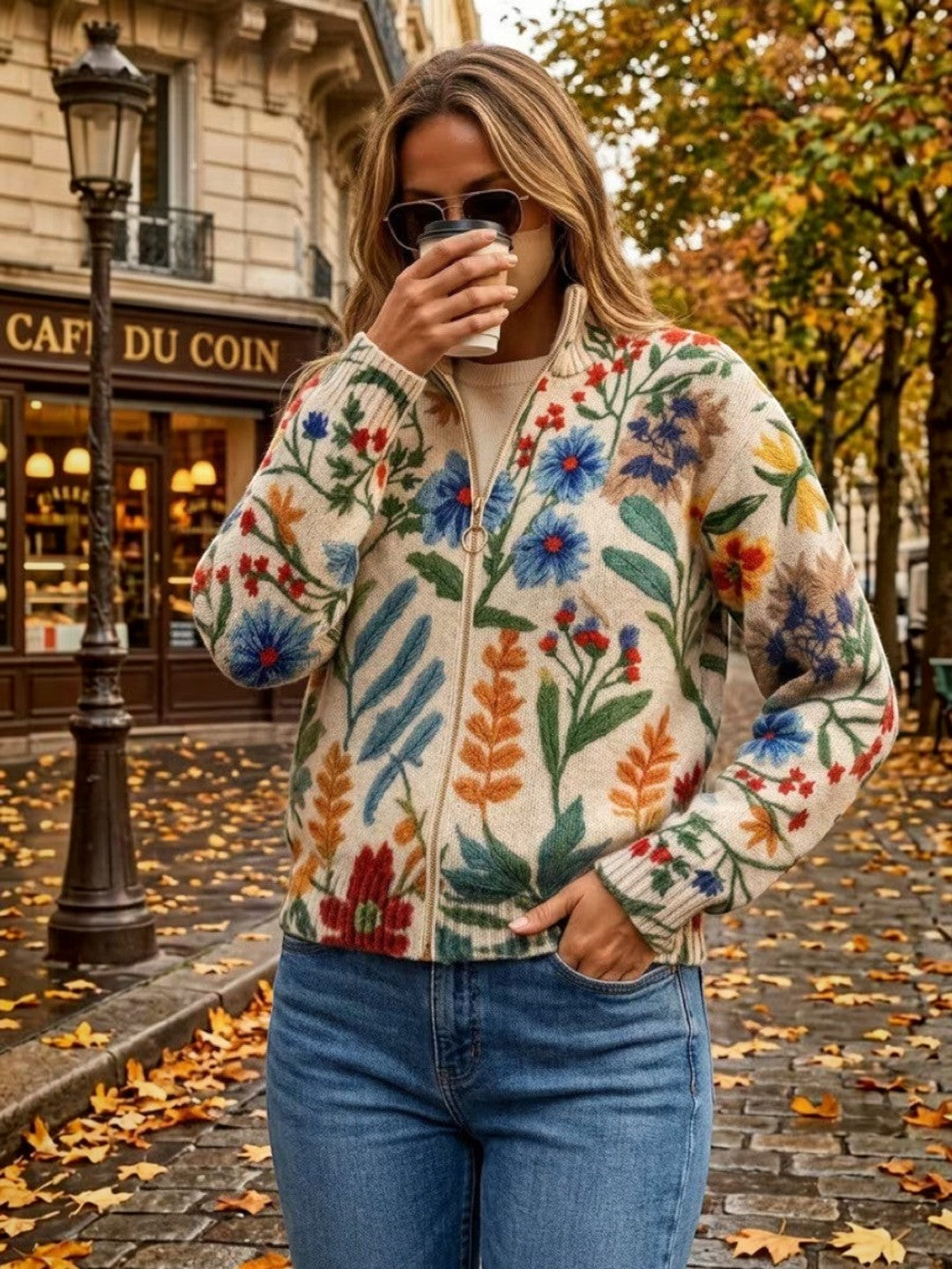 Barbara | Botanical Floral Pattern Cardigan