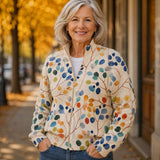 Annie | Multicoloured Leaf Pattern Cardigan