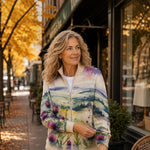 Heather | Clover and Landscape Pattern Cardigan