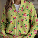 Ellen | Green Floral Pattern Cardigan