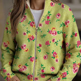 Ellen | Green Floral Pattern Cardigan