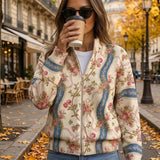 Sabrina | Pink Clematis Pattern Cardigan