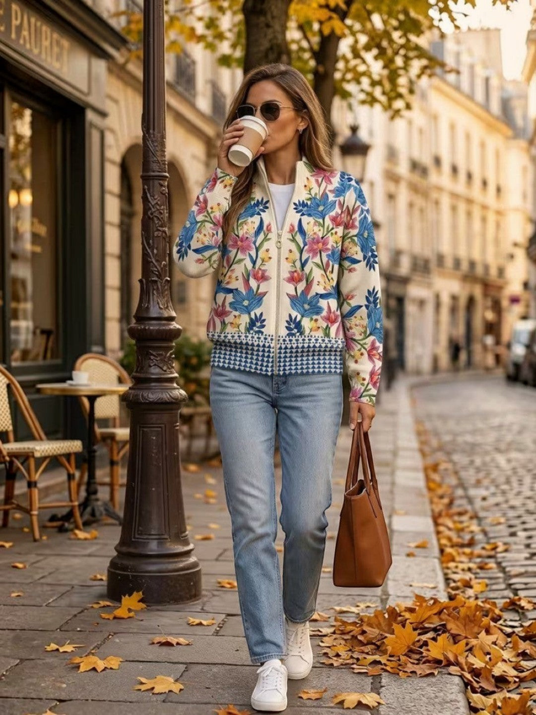 Barbara | Botanical Floral Pattern Cardigan