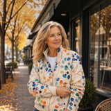 Annie | Multicoloured Leaf Pattern Cardigan