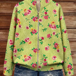Ellen | Green Floral Pattern Cardigan