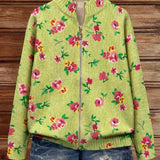 Ellen | Green Floral Pattern Cardigan