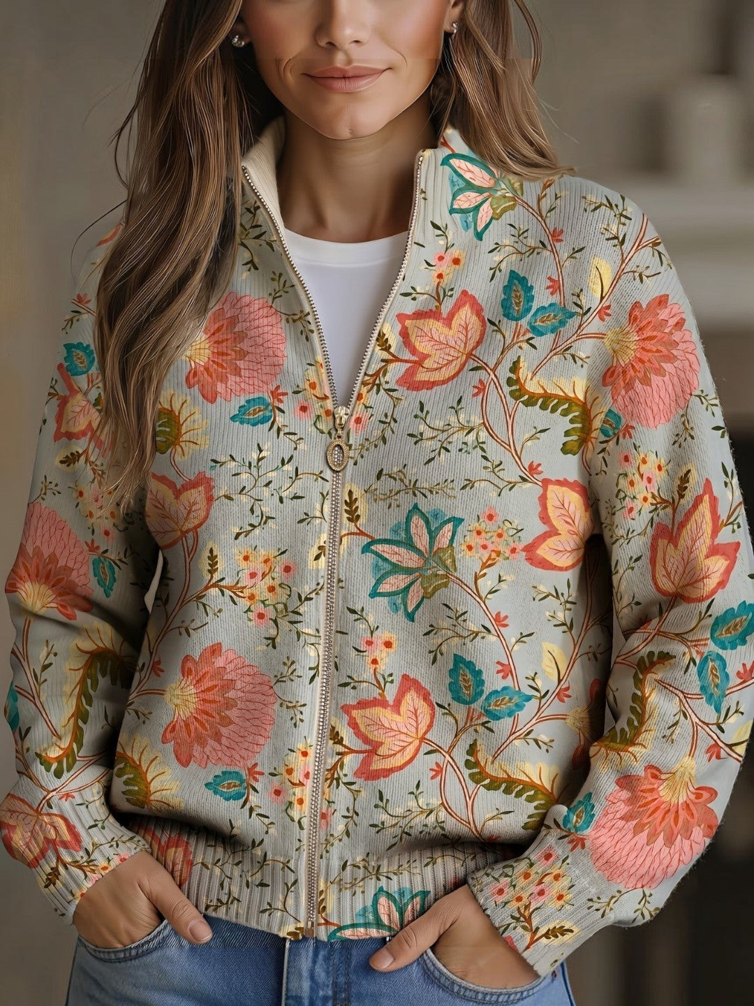 Penelope | Floral Garden Pattern Cardigan