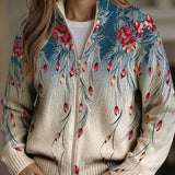 Peggy | Parrot Feather Pattern Cardigan