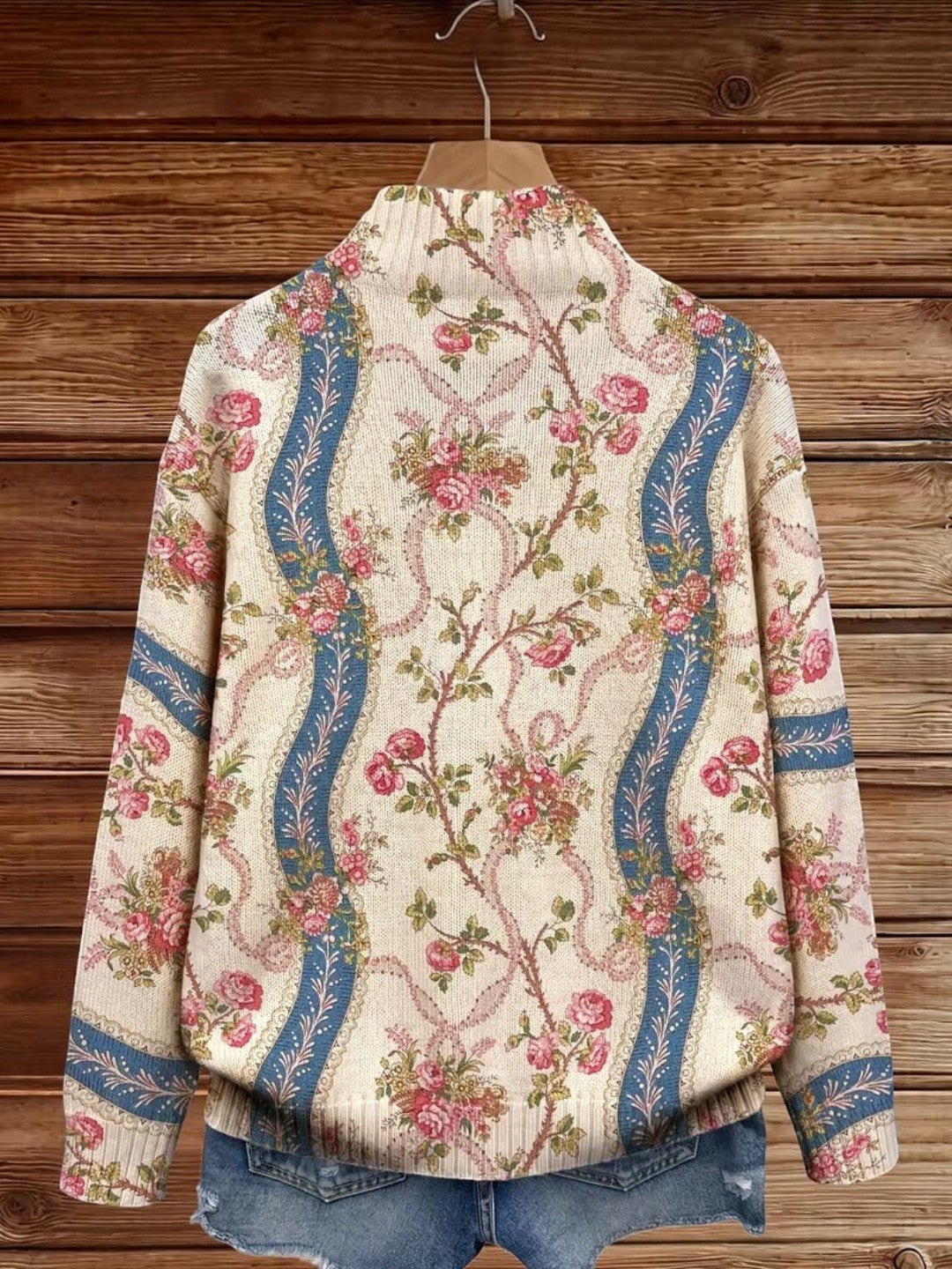 Sabrina | Pink Clematis Pattern Cardigan