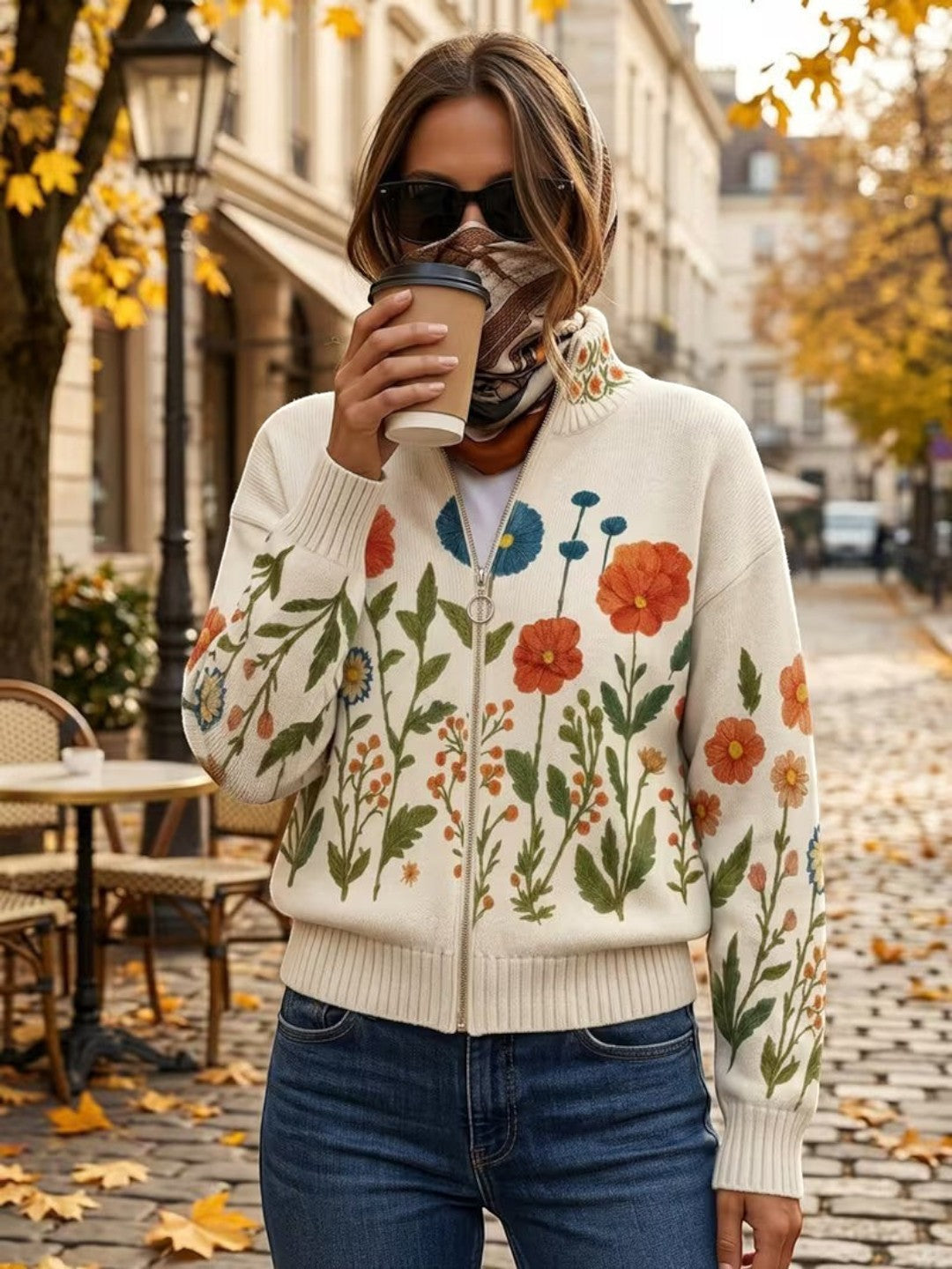 Andrea | Wildflower Pattern Cardigan