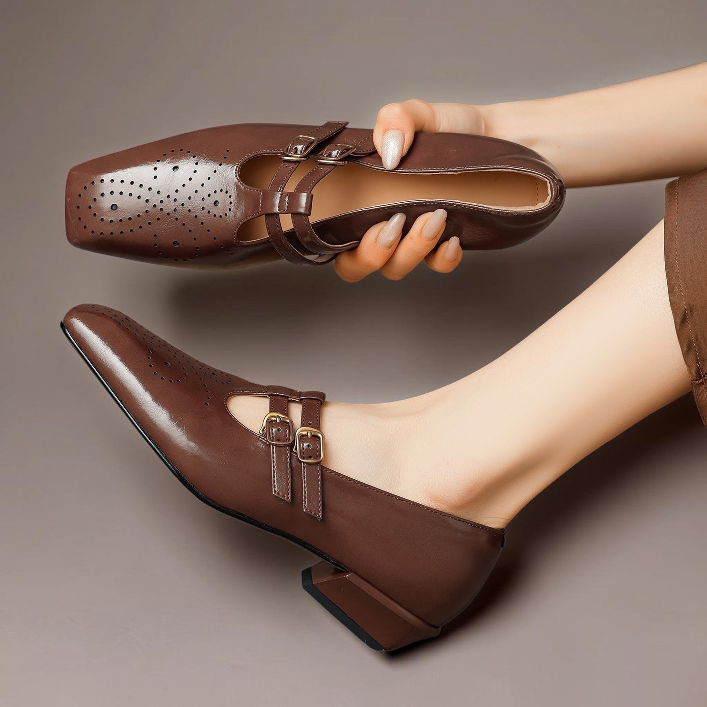 Maisie | Double-Strap Brogue Mary Jane Shoe