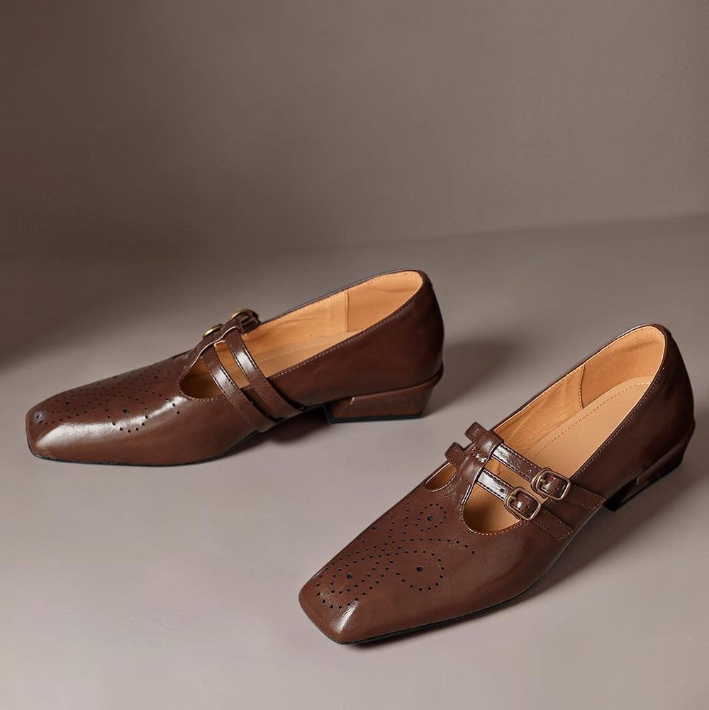 Maisie | Double-Strap Brogue Mary Jane Shoe