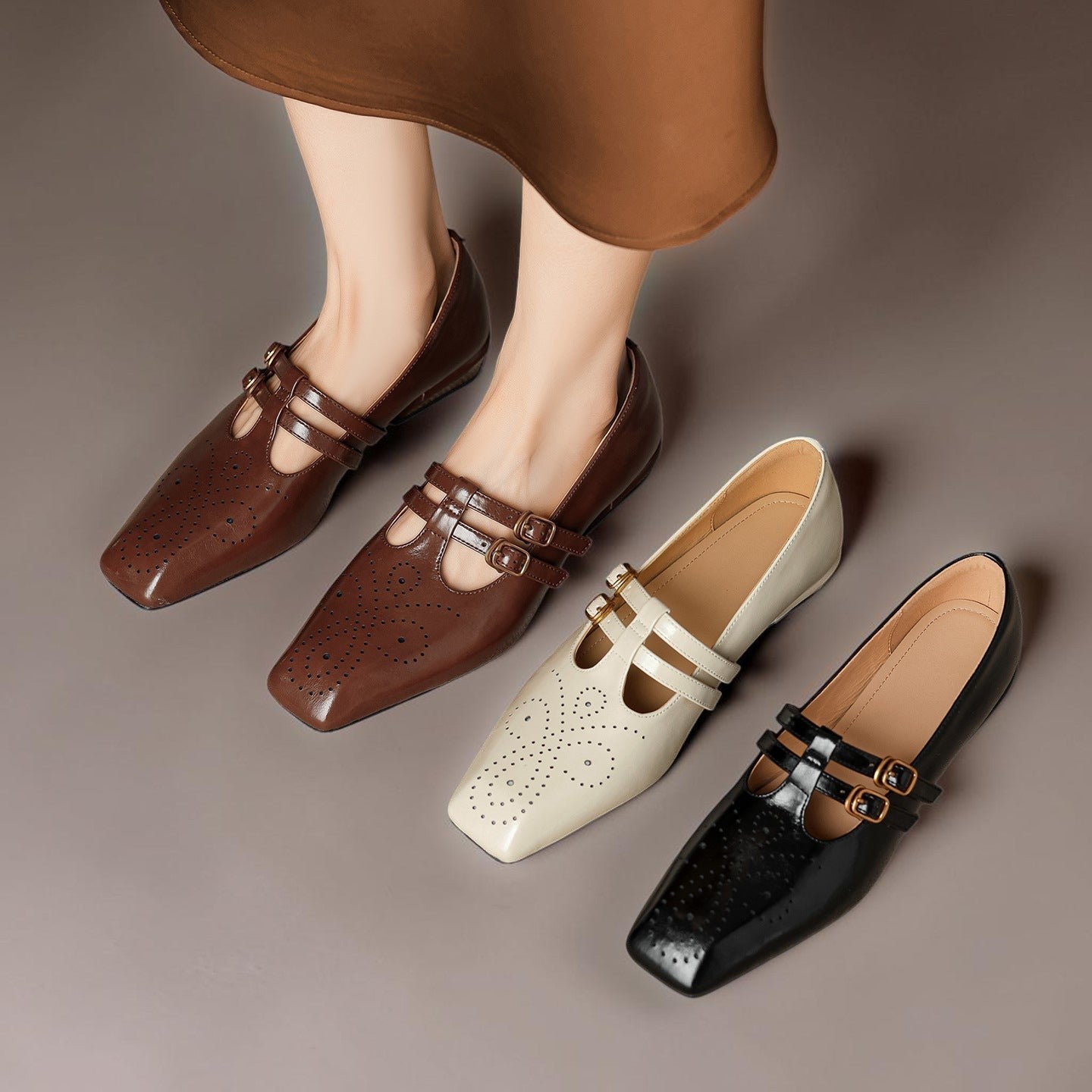 Maisie | Double-Strap Brogue Mary Jane Shoe