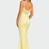 Heather | Open-Back Satin Dress